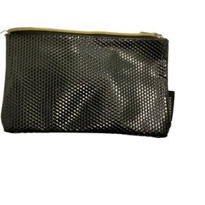Sephora Make Up Bag Cosmetic Bag Black Shiny Geometric